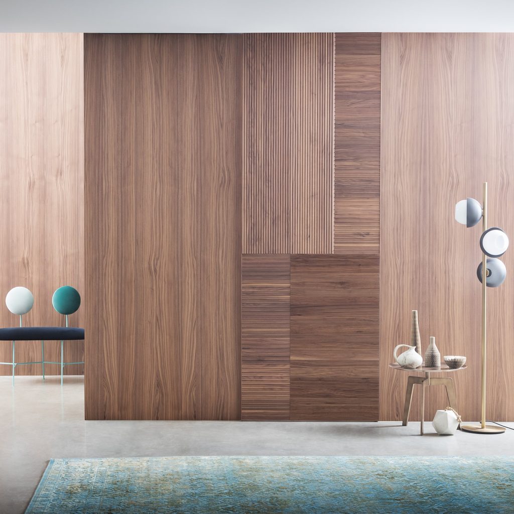 Immagine di una parete modulare in legno